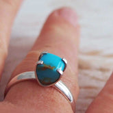 Silver Turquoise Band Ring